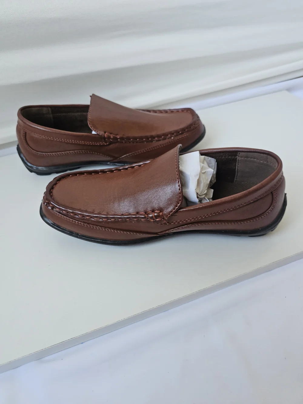Deer Stags Kids Booster Slip-On Loafers - Dark Luggage Brown, Size 4M - Picture 5 of 16